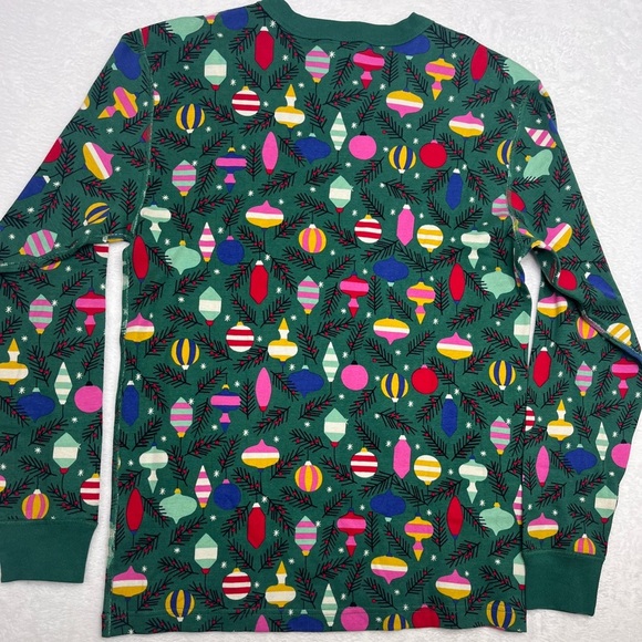 Hanna Andersson Sz L Christmas Ornament Pajama Long Sleeve Top Organic Cotton - Picture 8 of 9